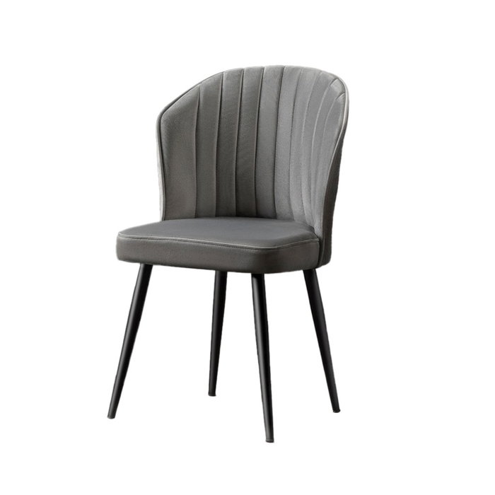 Hanah Home Rubi Sillas, Juego de 2 Piezas, Color Gris y Negro